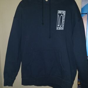 Men's Black Crewneck Hoodie Fleece  Sweater